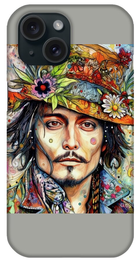 Johnny Depp iPhone Case featuring the painting Johnny Depp by Tina LeCour