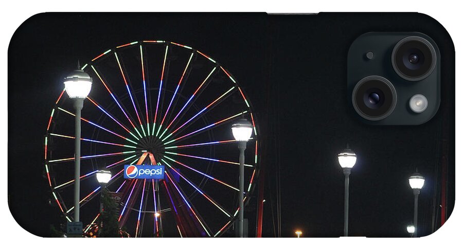 Jolly Roger iPhone Case featuring the photograph Jolly Roger Big Wheel At Night by Robert Banach