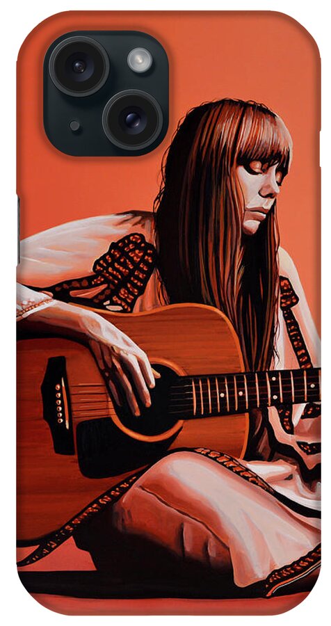 Joni Mitchell iPhone Case featuring the painting Joni Mitchell Painting by Paul Meijering