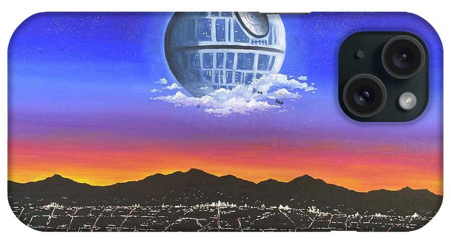 Death Star iPhone Case featuring the painting Journey to the Inner Child by Ashley Wright