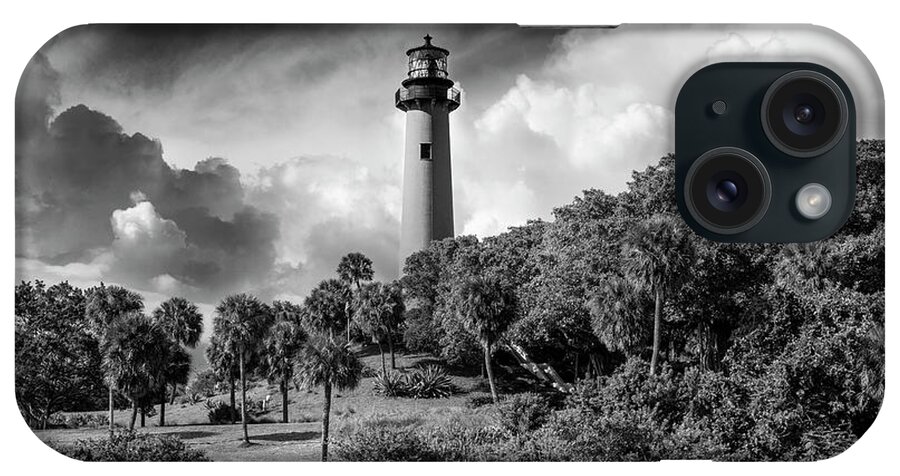 Lighthouses iPhone Case featuring the photograph Jupiter Lighthouse bw by Laura Fasulo