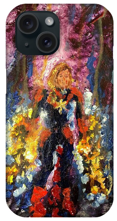 Marvel iPhone Case featuring the painting Just A Girl by Bethany Beeler