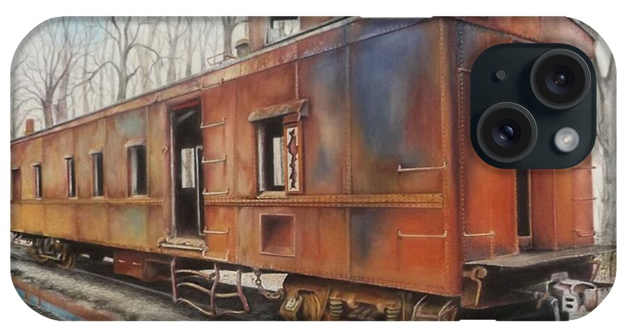 Caboose iPhone Case featuring the drawing Just Needs Buffing by David Neace CPX