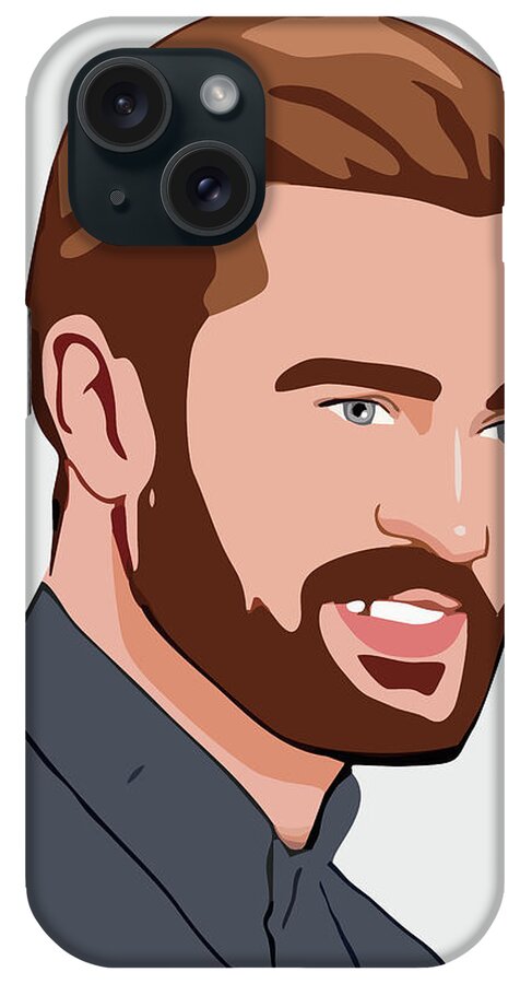 Justin Timberlake iPhone Case featuring the digital art Justin Timberlake Cartoon Portrait 2 by Ahmad Nusyirwan