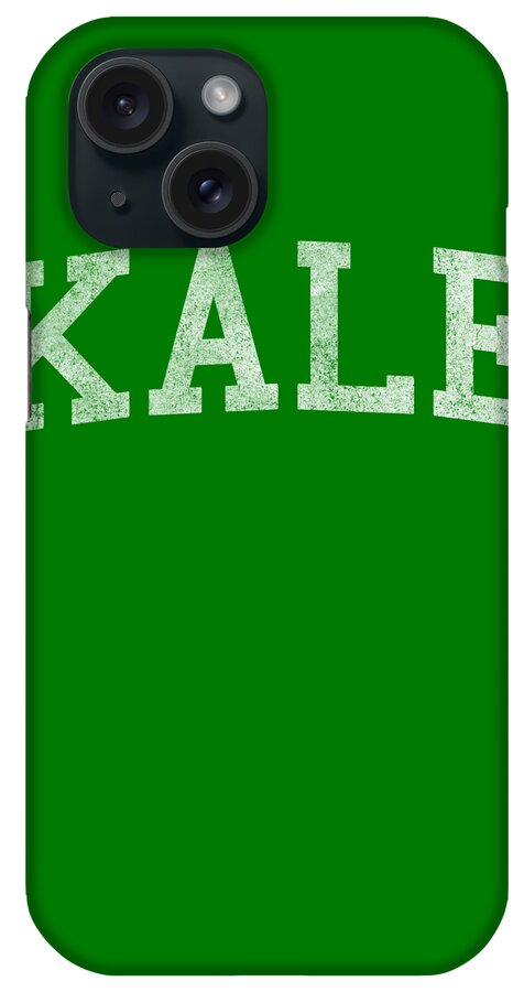 Funny iPhone Case featuring the digital art Kale University Vegan Vegetarian by Flippin Sweet Gear
