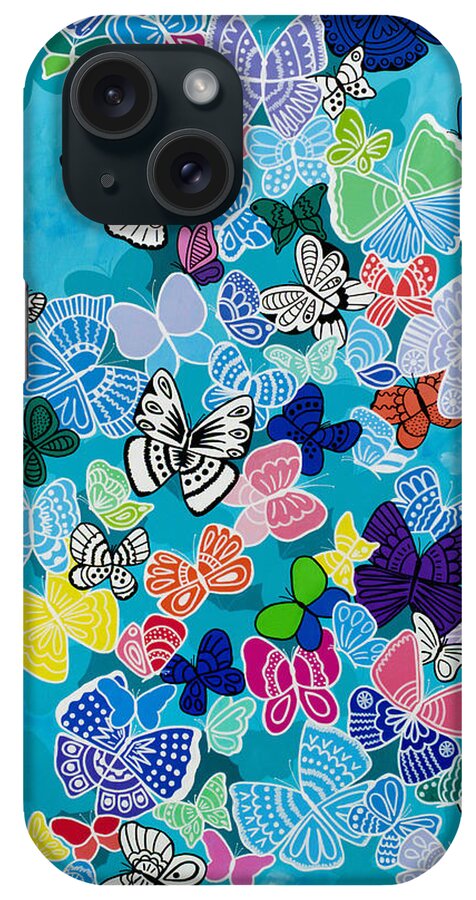 Butterflies iPhone Case featuring the painting Kaleidoscope by Beth Ann Scott