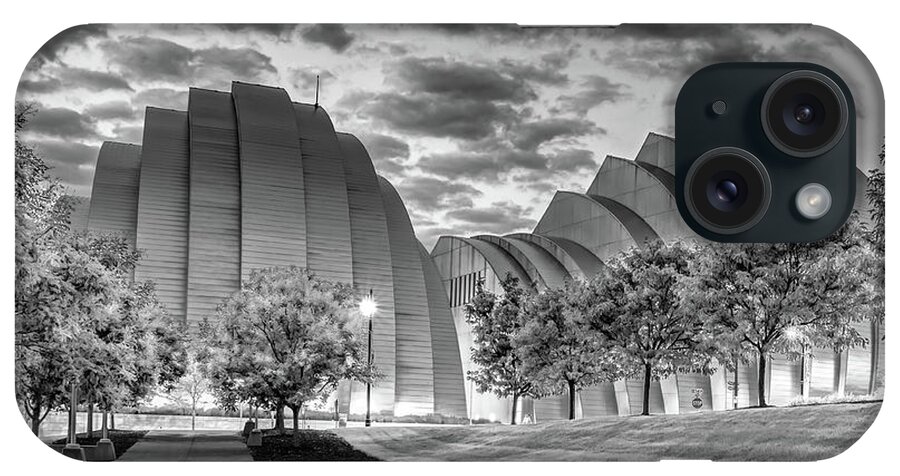 Kansas City iPhone Case featuring the photograph Kansas City Kauffman Center For The Performing Arts - Infrared Monochrome by Gregory Ballos