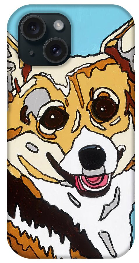 Corgi Dog Pet iPhone Case featuring the painting Katerina by Mike Stanko