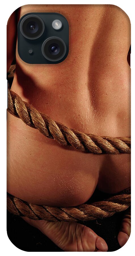 Nude Female Rope iPhone Case featuring the photograph Kebu0929 by Henry Butz