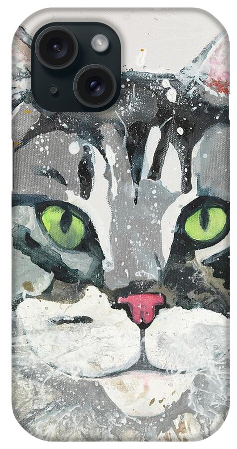 Cat iPhone Case featuring the painting Kieran by Kasha Ritter
