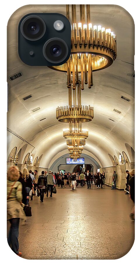  Kiev Metro iPhone Case featuring the pyrography Kiev Metro by Anna Rumiantseva
