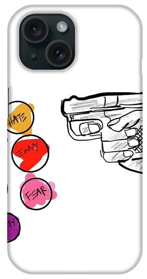  iPhone Case featuring the painting Kill the Hate by Oriel Ceballos