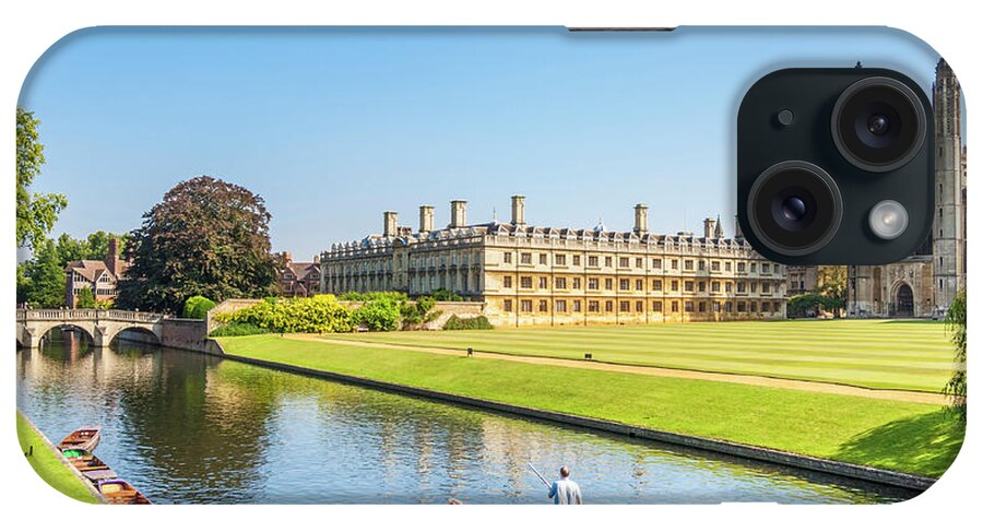 Kings College iPhone Case featuring the photograph Kings College Cambridge, Punting on the River, Cambridge, England by Neale And Judith Clark