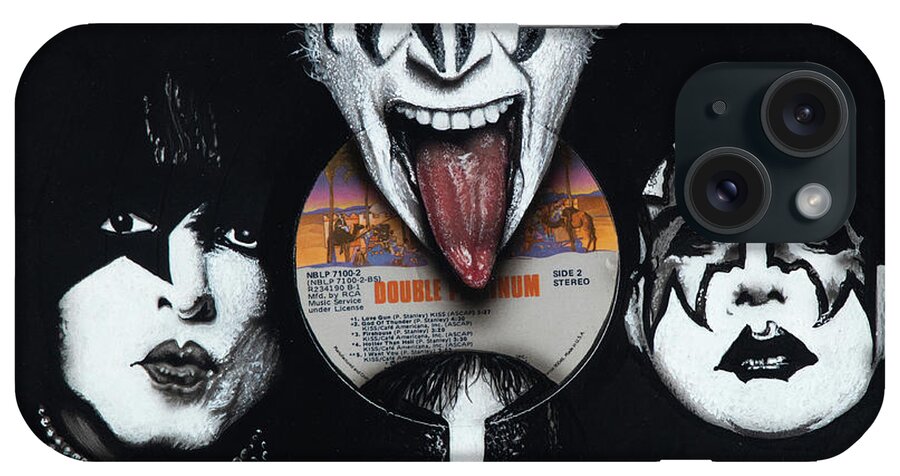 Kiss iPhone Case featuring the painting Kiss Double Platinum by Dan Menta