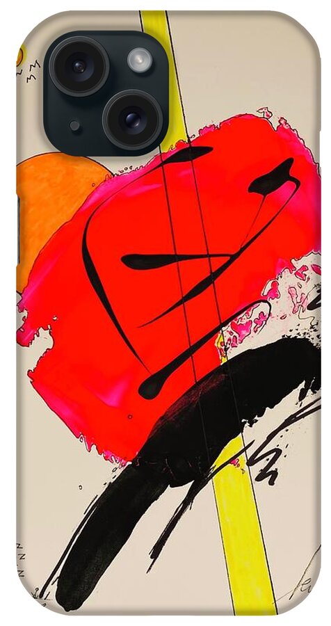  iPhone 15 Case featuring the mixed media K.i.s.s. Red 11148 by Lew Hagood