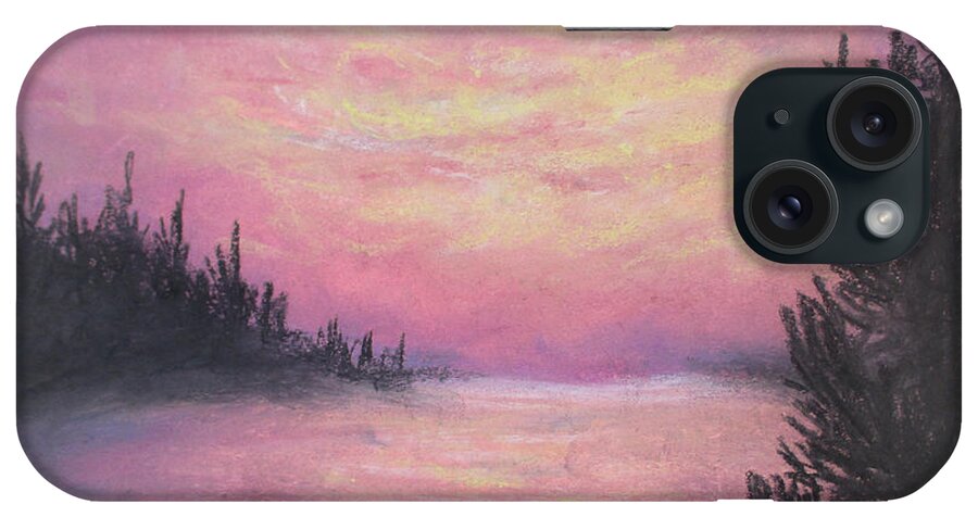 Landscape Painting iPhone Case featuring the painting Kissed Pink by Jen Shearer