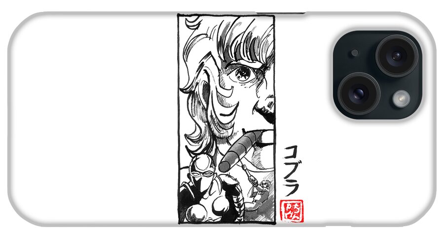 Cobra Space Adventure iPhone Case featuring the drawing Kumitate Cobra by Pechane Sumie