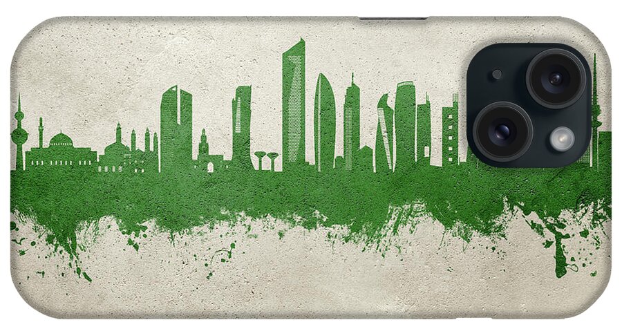 Kuwait City iPhone Case featuring the digital art Kuwait City Skyline #93 by Michael Tompsett