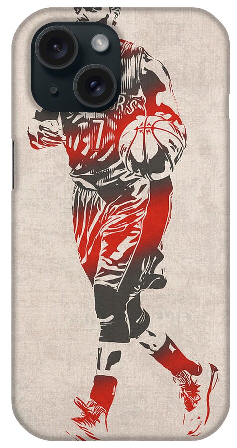 Kyle Lowry iPhone Case featuring the mixed media Kyle Lowry Basketball Minimalist Vector Athletes Sports Series by Design Turnpike