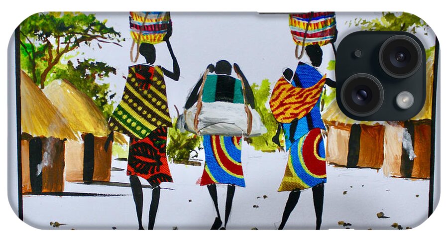  Africa iPhone Case featuring the painting L-312 by Albert Lizah