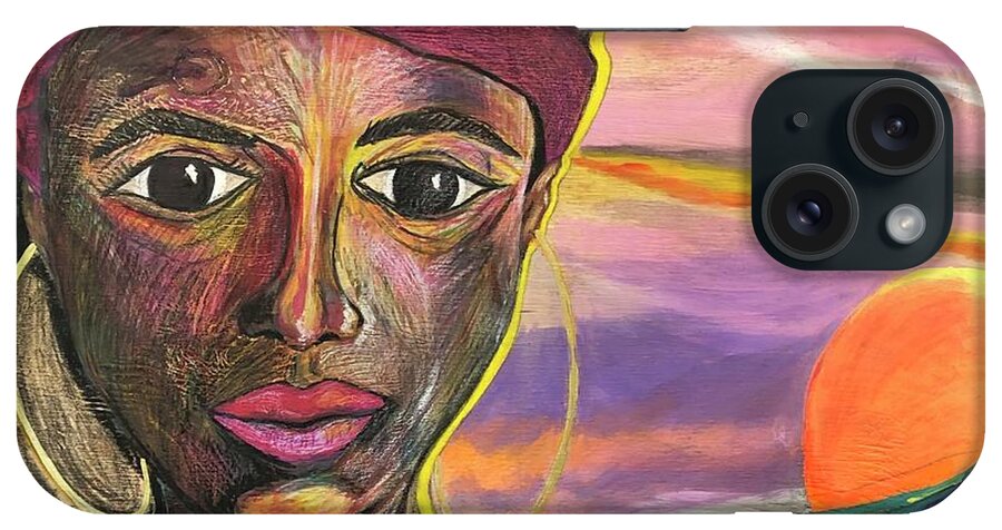 Sun iPhone Case featuring the painting La mujer del Sol by Che' La'Mora