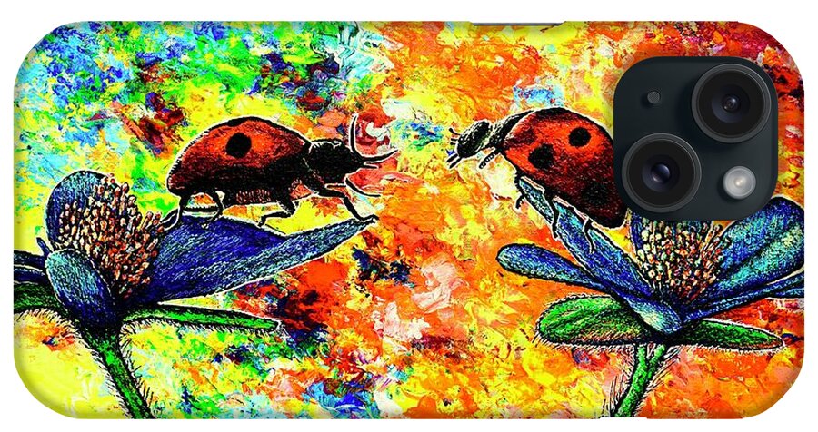 Lady Bugs iPhone Case featuring the painting Lady Bugs by Viktor Lazarev