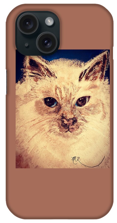 Birman iPhone Case featuring the painting Birman Cat by Melody Fowler