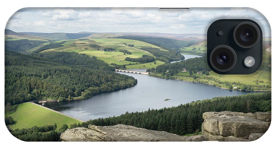 Blue Sky iPhone Case featuring the photograph Ladybower Reservoir by Spikey Mouse Photography