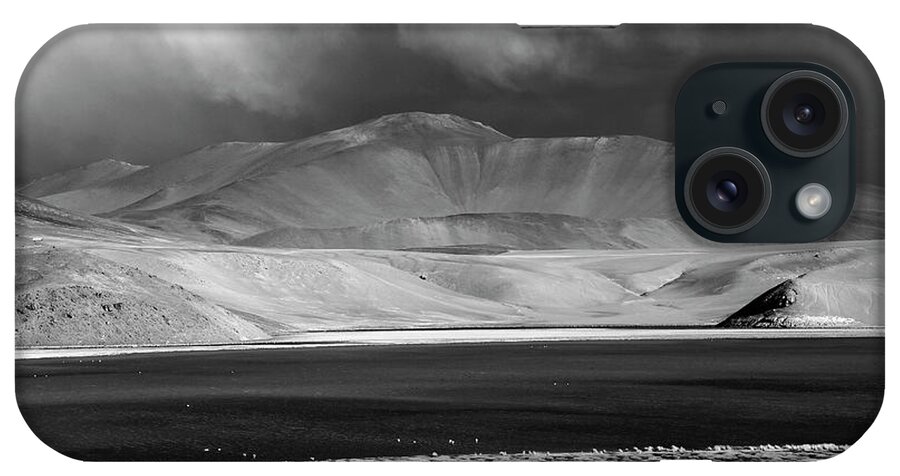 Chile iPhone Case featuring the photograph Laguna Santa Rosa black and white Chile by James Brunker