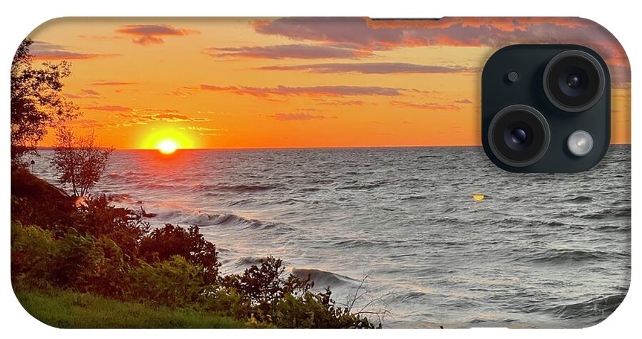 Sunset iPhone Case featuring the photograph Lake Erie Sunset - Lorain, OH by Terri Harper