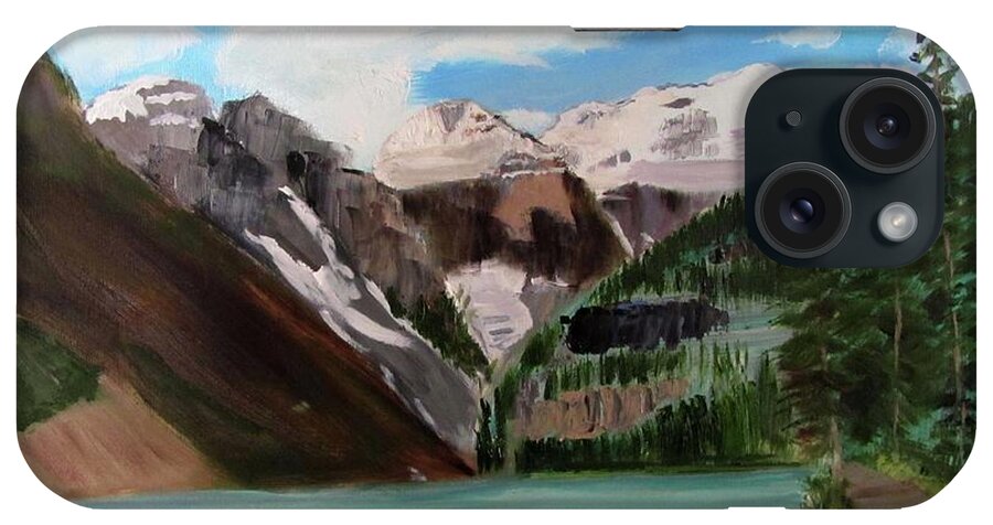 Alberta iPhone Case featuring the painting Lake Louise by Linda Feinberg