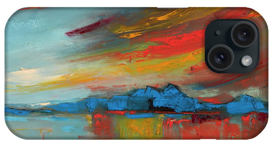 Sunset iPhone Case featuring the painting Lake Maggiore 21.09 by Roger Clarke
