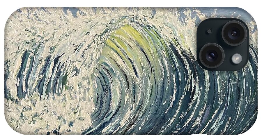 Rolling Wave iPhone Case featuring the painting Lake Michigan Wave by Lisa White