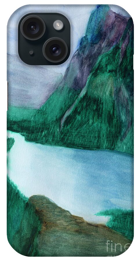 Original Watercolor iPhone Case featuring the painting Lake O'Hara by Phillip Jones