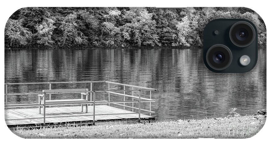 Lake Taneycomo iPhone Case featuring the photograph Lake Taneycomo At Rockaway Beach Grayscale by Jennifer White
