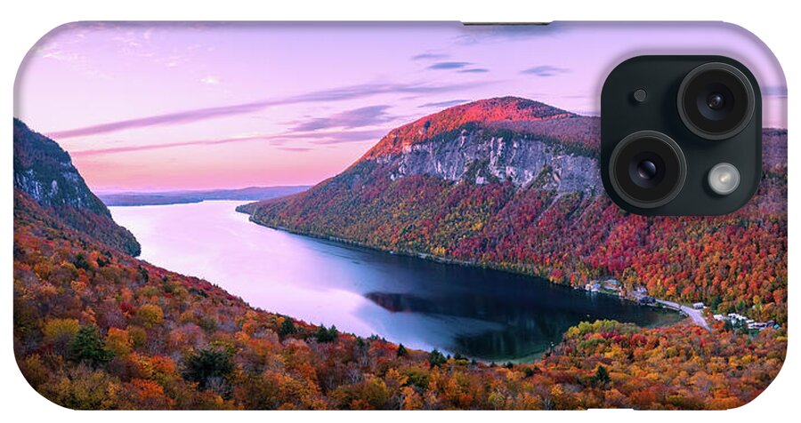 Lake Willoughby iPhone Case featuring the photograph Lake Willoughby, Vermont Panorama - October 2021 by John Rowe