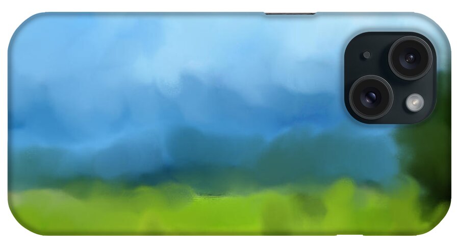 Landscape iPhone Case featuring the mixed media Landscape abstract by Faa shie