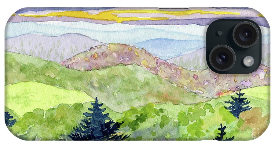 Watercolor iPhone Case featuring the painting Landscape View by Anne Marie Brown