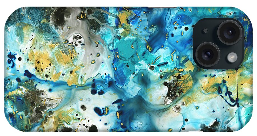 Raw iPhone Case featuring the painting Large Raw Abstract Original Painting Liquid Art Pour Fine Art Prints Megan Duncanson by Megan Aroon