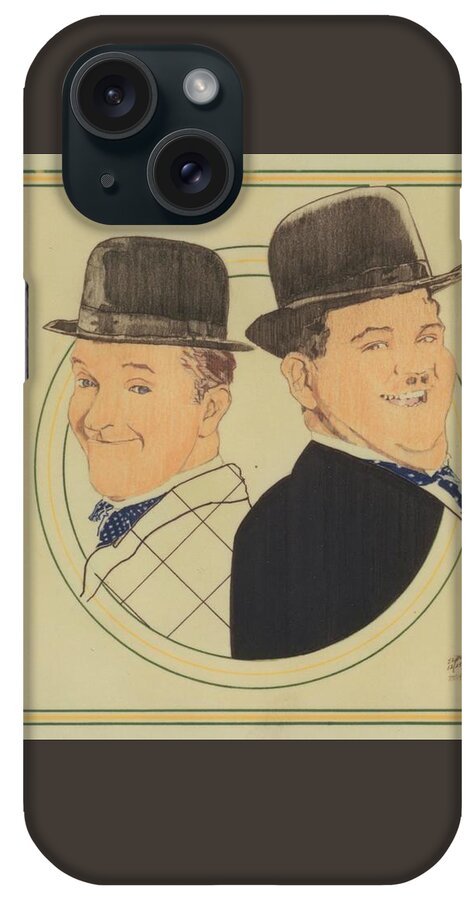 Colored Pencil iPhone Case featuring the drawing Laurel And Hardy by Sean Connolly