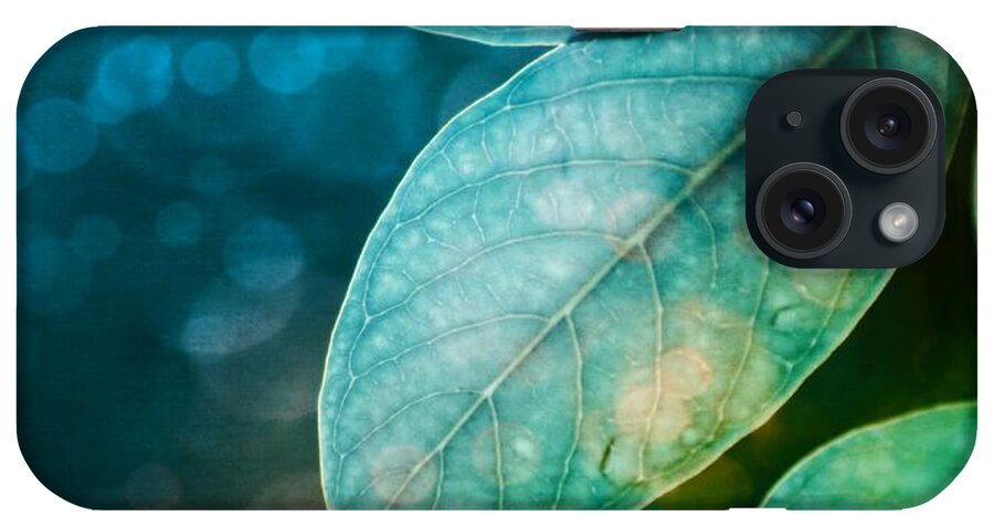 Leaves iPhone Case featuring the photograph Leaves - Blueberry Blue and Lime Green by Marianna Mills