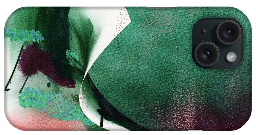 Green iPhone Case featuring the digital art Leaving and starting Green Abstract by Itsonlythemoon