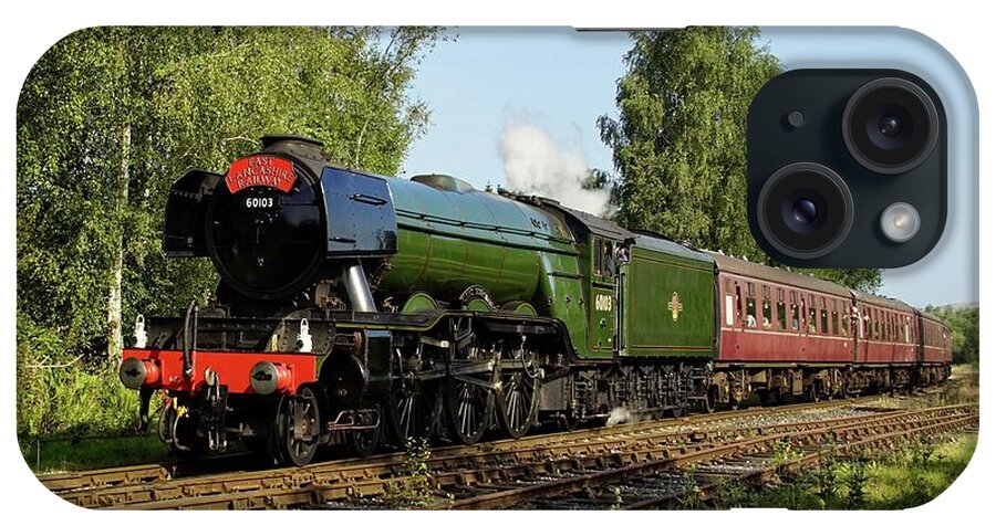 Steam Train iPhone Case featuring the photograph Legendary steam locomotive Flying Scotsman. by David Birchall