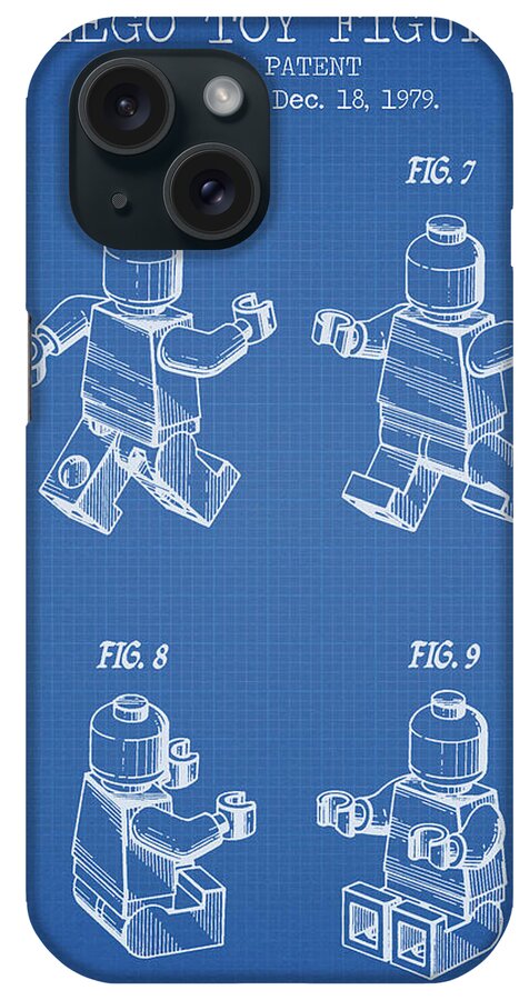 Lego Patent iPhone Case featuring the digital art Lego toy patent by Dennson Creative