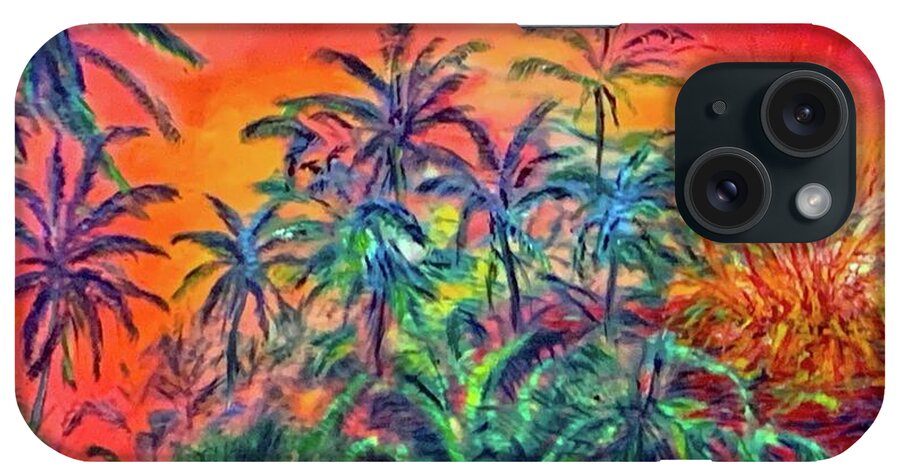 Lava Field iPhone Case featuring the painting Ahuailaau Luana St Leilani Estates, Puna by Michael Silbaugh
