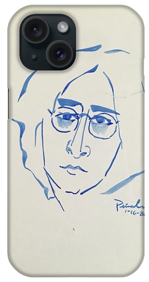 Ricardosart37 iPhone Case featuring the painting Lennon 1-16-81 by Ricardo Penalver deceased
