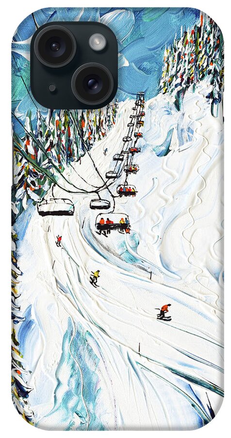 Les Gets iPhone Case featuring the painting Les gets Morzine Ski Print by Pete Caswell
