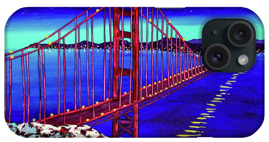 Golden Gate Bridge iPhone Case featuring the painting Let's Build a Bridge by Ashley Wright