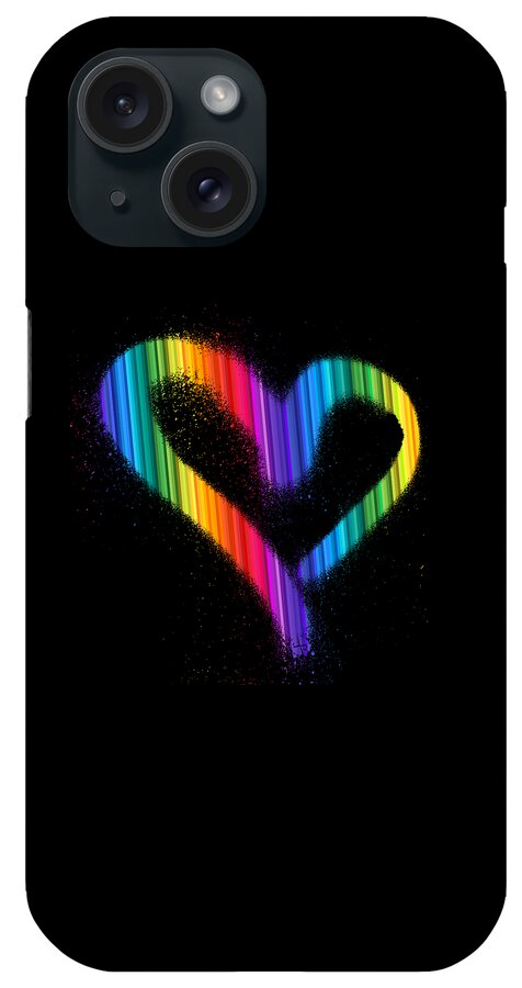 Heart iPhone Case featuring the painting LGBT Vintage Rainbow Spray Paint gay pride transgender Heart Love by Tony Rubino
