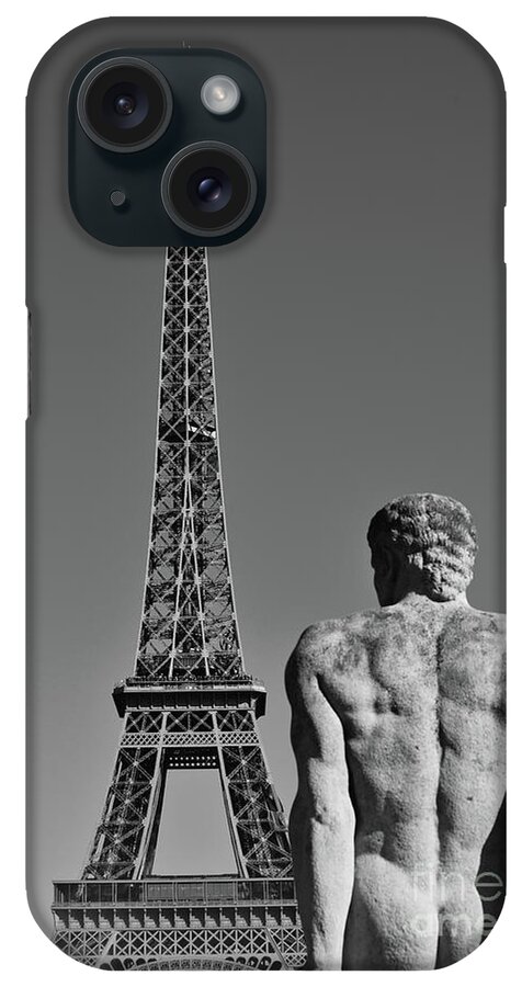 Statue iPhone Case featuring the photograph L'homme nu et la tour by PatriZio M Busnel
